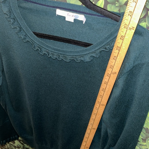 BODEN Ruffle Evergreen Woolblend Lightweight Sweater SzXL GUC - Picture 9 of 14